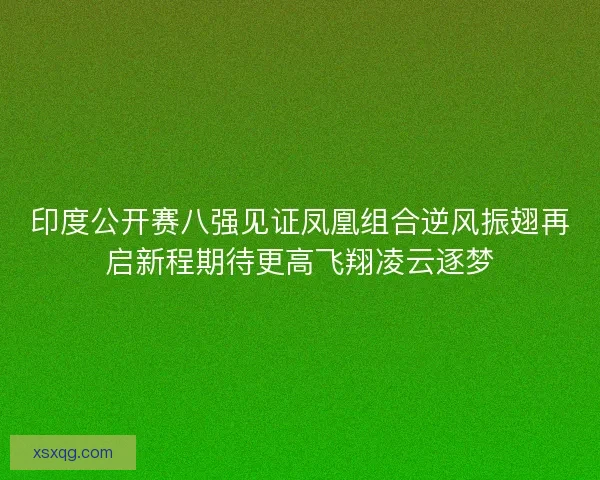 印度公开赛八强见证凤凰组合逆风振翅再启新程期待更高飞翔凌云逐梦